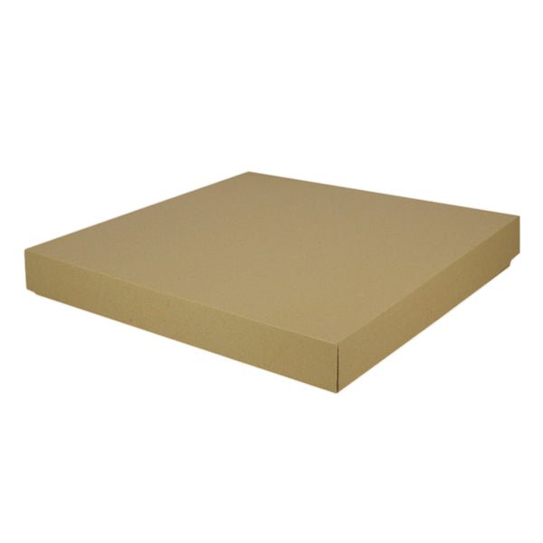 Two Piece 400mm Square Cardboard Gift Box (Base & Lid) 50mm High - PackQueen