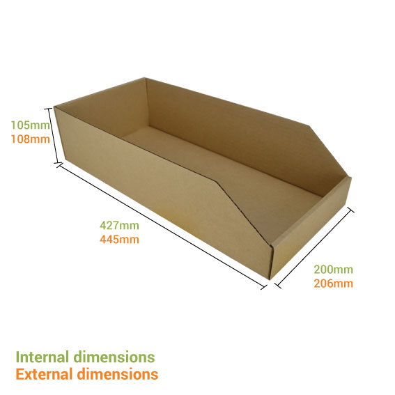 Pick Bin Box & Part Box 17977 (One Piece Self Locking Cardboard Storage Box) - Kraft Brown (MTO)