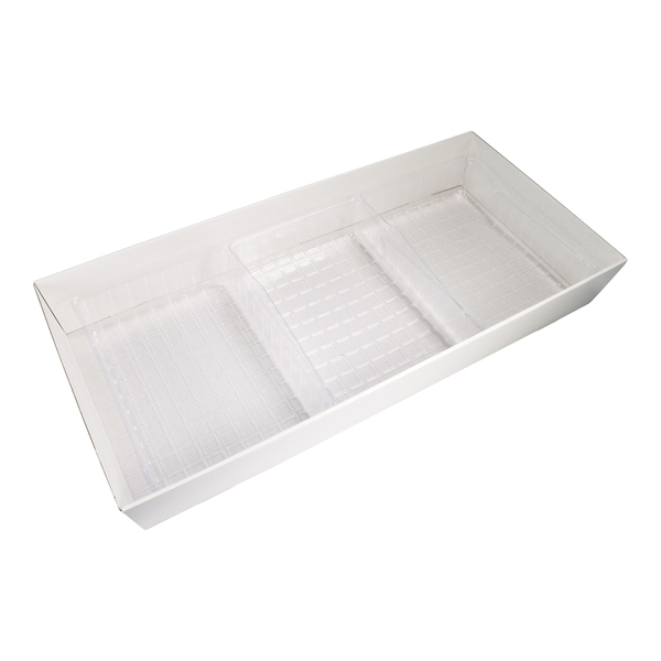 80mm High Large Rectangle Catering Tray - Kraft Black with optional clear lid (Lid purchased separately) (MTO)