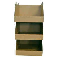 Stackable Storage & Bin Box - 18032 Kraft Brown C Flute (One Piece Self Locking Cardboard Storage Box) (Brown Inside) [Value Buy]