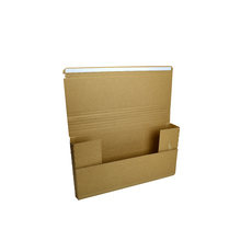 SAMPLE - E Flute - One Piece A4 Multi Crease Mailer with Peal & Seal Tape (Creases at 15/25/35/45/55) - Kraft Brown