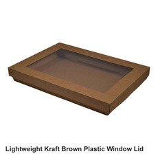 50mm High Medium Rectangle Catering Tray - Kraft Brown with optional clear lid (Lid purchased separately) (MTO)