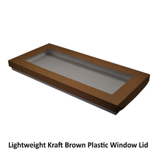 50mm High Large Rectangle Catering Tray - Kraft White with optional clear lid (Lid purchased separately) (MTO)