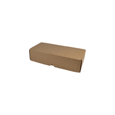 SAMPLE - B Flute - One Piece 330mm Double Wine Bottle Postage Box [REMOVABLE INSERT] - Kraft Brown