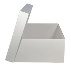 Two Piece Rectangle Boot Cardboard Gift Box (Base & Lid) - Kraft White (White Inside) (MTO)