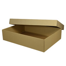 A3 Two Piece Cardboard Gift Box (Base & Lid) - 100mm High - Kraft Brown (MTO)