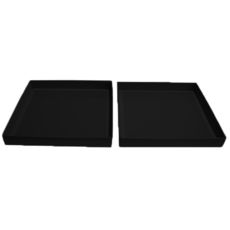 Two Piece 400mm Square Cardboard Gift Box Base & Lid - Kraft Black 50mm High (Double Sided Black) (MTO)