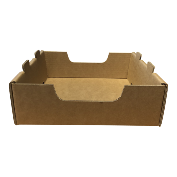 SAMPLE - Small Heavy Duty Stackable Cardboard Catering and Storage Tray (One Piece Self Locking) - Kraft Brown