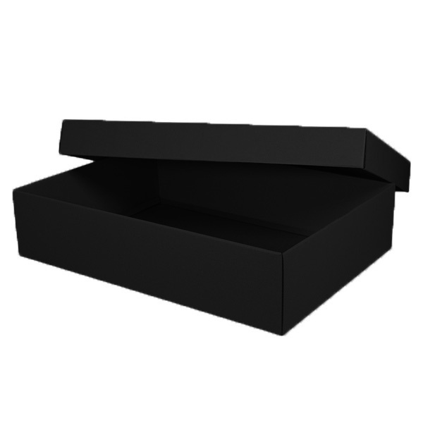 A3 Two Piece Cardboard Gift Box (Base & Lid) 100mm High - Kraft Black (MTO)