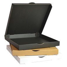 Premium One Piece Pizza Box 15 Inch - Kraft Black (Double Sided Black) (MTO)