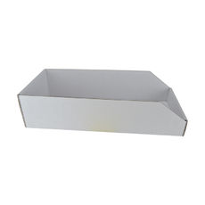 Pick Bin Box & Part Box 17977 (One Piece Self Locking Cardboard Storage Box) - Kraft White (White Inside) (MTO)