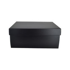 Two Piece Rectangle Boot Cardboard Gift Box (Base & Lid) - Premium Matt Black (White Inside) (MTO)