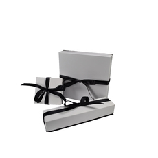 CUSTOM PRINTED Rigid Cardboard Bracelet Jewellery Box - Black & White with Bow