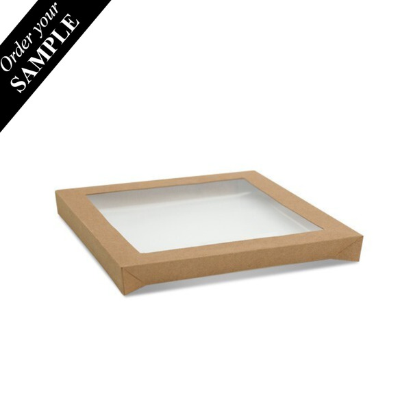 SAMPLE - SMALL Rectangle Kraft Window Lid ONLY (suitable for 270-BCTS, 270-CTL, 700-21161, 700-21164)