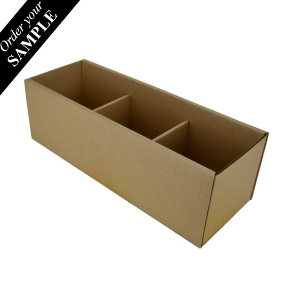 SAMPLE - B Flute - Pick Bin Box & Part Box 17978 (One Piece Self Locking Cardboard Storage Box) - Kraft Brown