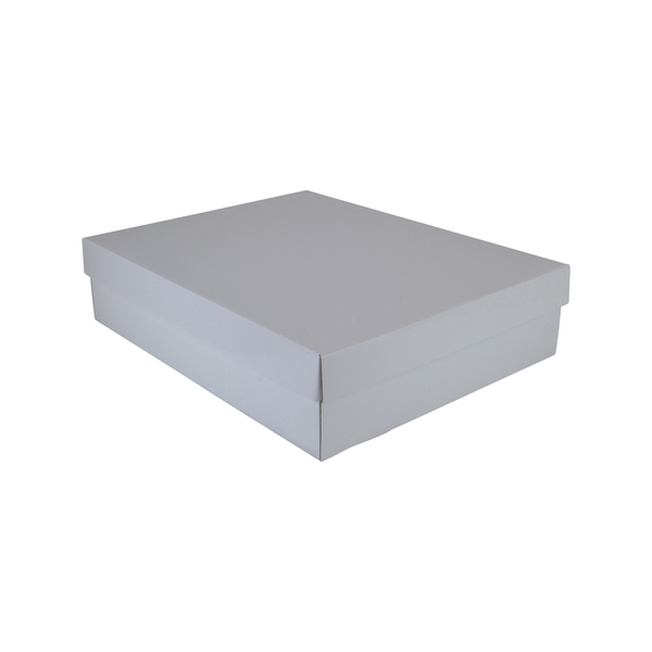 Two Piece Rectangle Cardboard Gift Box 19284 (Base & Lid) - Premium Gloss White (MTO)