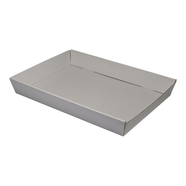 50mm High Medium Rectangle Catering Tray - Kraft White with optional clear lid (Lid purchased separately) (MTO)