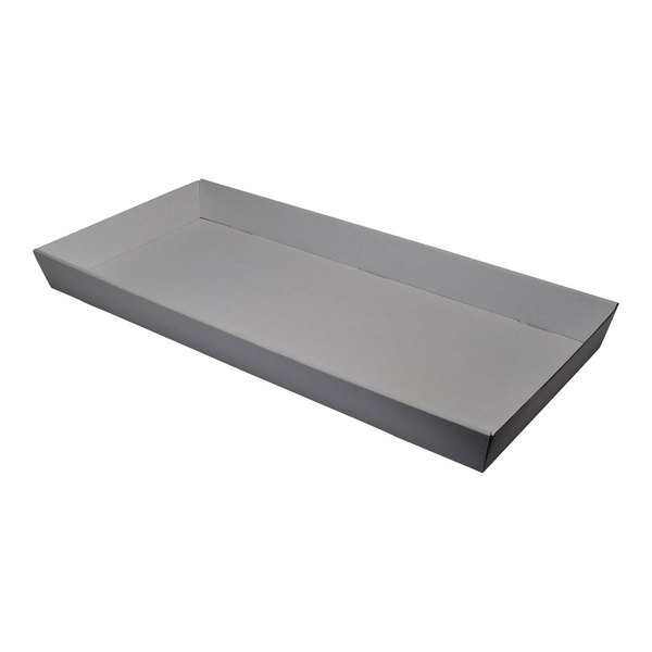 50mm High Large Rectangle Catering Tray - Matt White with optional clear lid (Lid purchased separately) (MTO)
