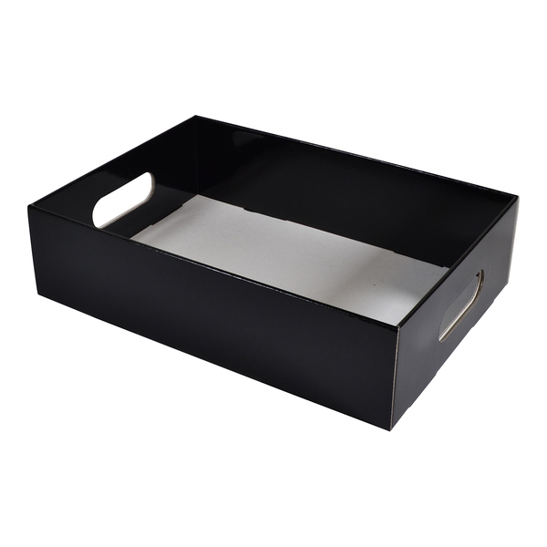 Large Gourmet Hamper Display Tray with Hand Holds 25164 (Optional Outer Display Box Available) - Gloss Black (MTO)