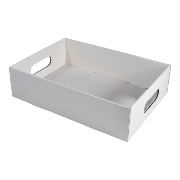 Large Gourmet Hamper Display Tray with Hand Holds 25164 (Optional Outer Display Box Available) - Gloss White (MTO)