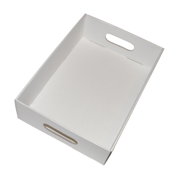 Large Gourmet Hamper Display Tray with Hand Holds 25164 - Kraft White (Optional Outer Display Box Available) (MTO)