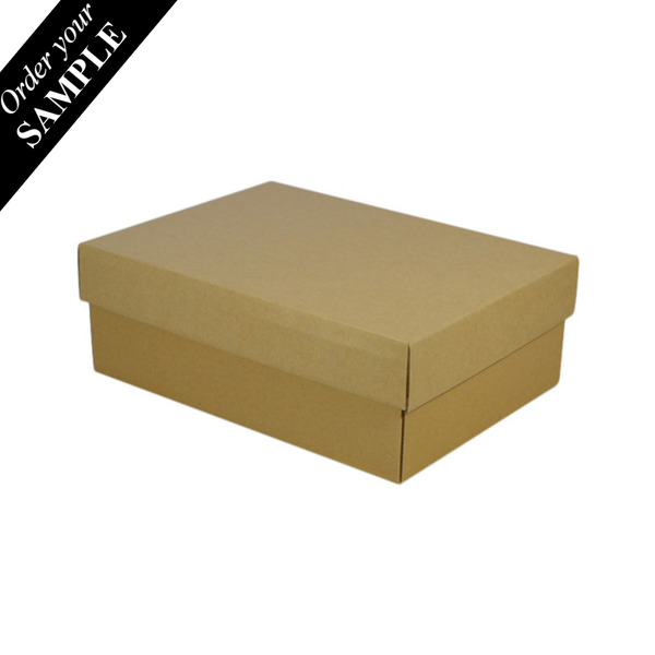 SAMPLE - E Flute - A4 Cardboard Gift Box (Base & Lid) - 100mm High - Kraft Brown