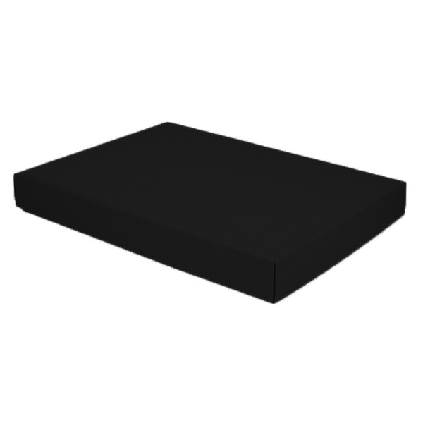 A3 Two Piece Cardboard Gift Box (Base & Lid) - 50mm High - Kraft Black (MTO)