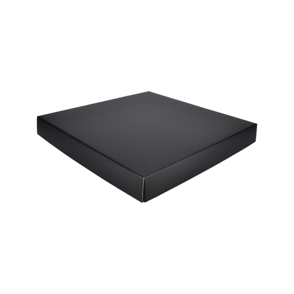 Two Piece Square Cardboard Gift Box Base & Lid - Premium Matt Black (White Inside) (MTO)