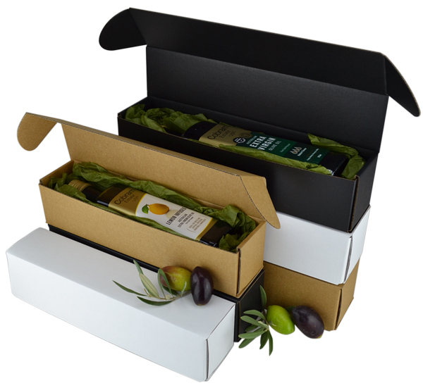An image of olive oil boxes