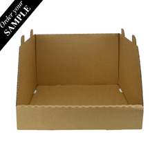 SAMPLE - C Flute - Stackable Storage & Bin Box 18032 (One Piece Self Locking Cardboard Storage Box) - Kraft Brown