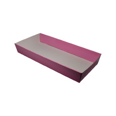80mm High Large Rectangle Catering Tray - Matt Baby Pink with optional clear lid (Lid purchased separately) (MTO)