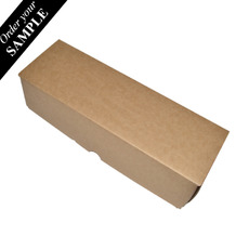 SAMPLE - B Flute - One Piece Heavy Duty Single Wine Postage Box - Kraft Brown (Insert sold separately 24988)