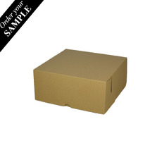 SAMPLE - E Flute - Cardboard Cake Box 10 x 10 x 6 inches - Kraft Brown