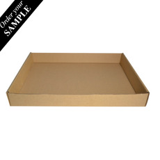SAMPLE - Large Cardboard Self Locking Food Tray - Kraft Brown