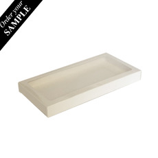 SAMPLE - 200mm Cookie Box - Gloss White One Piece Box with Clear Window - Paperboard 