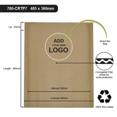Printed - 485 x 360mm - Corrugated Kraft Brown Padded Mailer with Peal & Seal Closure [100% Recyclable]