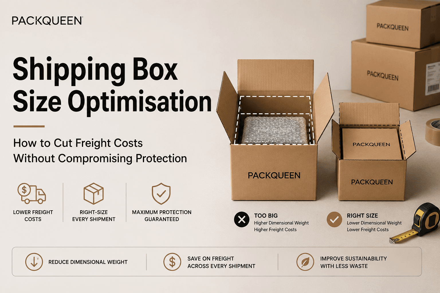 Shipping Box Size Optimisation: How to Cut Freight Costs Without Compromising Protection - PackQueen