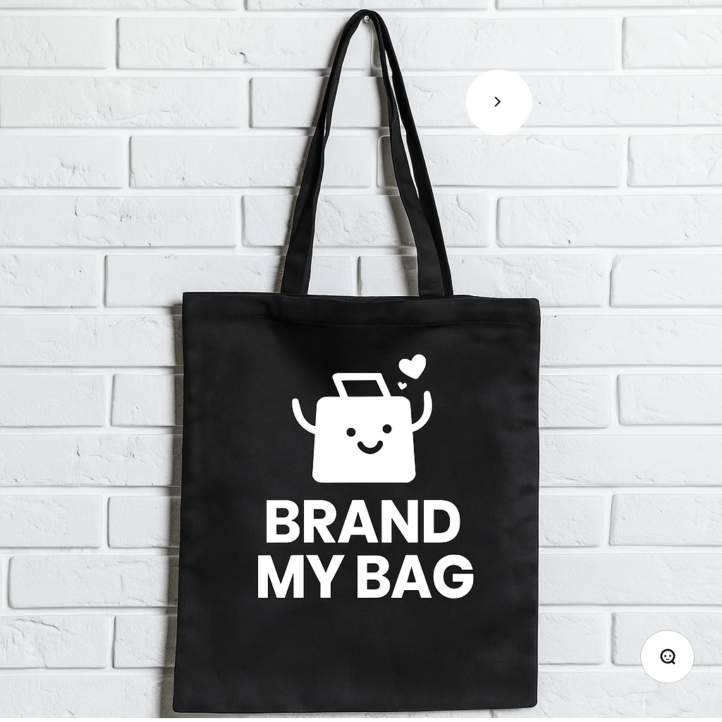 100% Organic Calico Tote Bags - Black - PackQueen