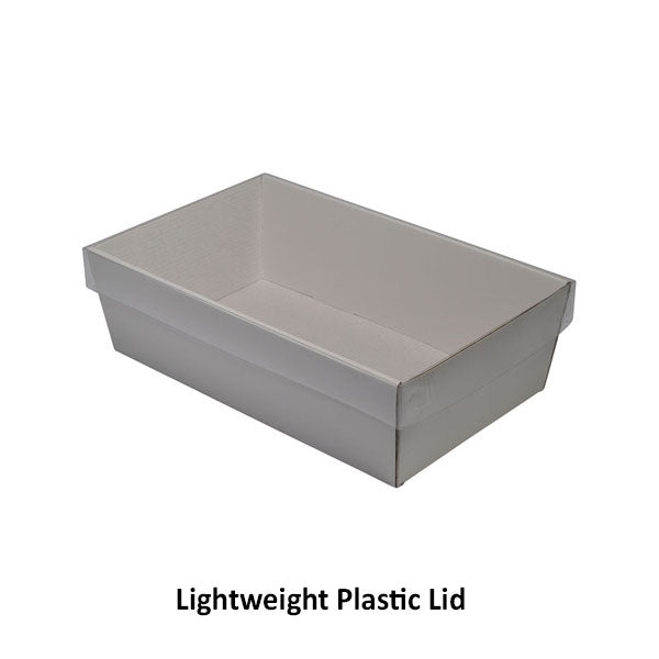 80mm High Small Rectangle Catering Tray - with optional clear lid (Lid purchased separately)