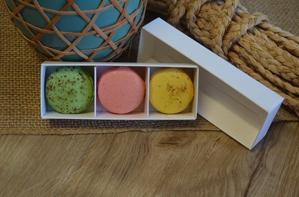 3 Macaroon & Choc Box - Paperboard (Base, Insert & Lid) - PackQueen