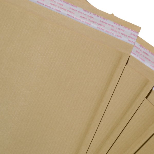 345 x 240mm - Kraft Brown Corrugated Padded Mailer with Peal & Seal Closure [100% Recyclable] - PackQueen