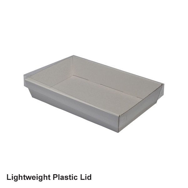 50mm High Small Rectangle Catering Tray - with optional clear lid (Lid purchased separately) - PackQueen