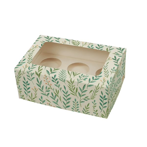 6 Cupcake Box with removable insert - Paperboard (285gsm) - PackQueen