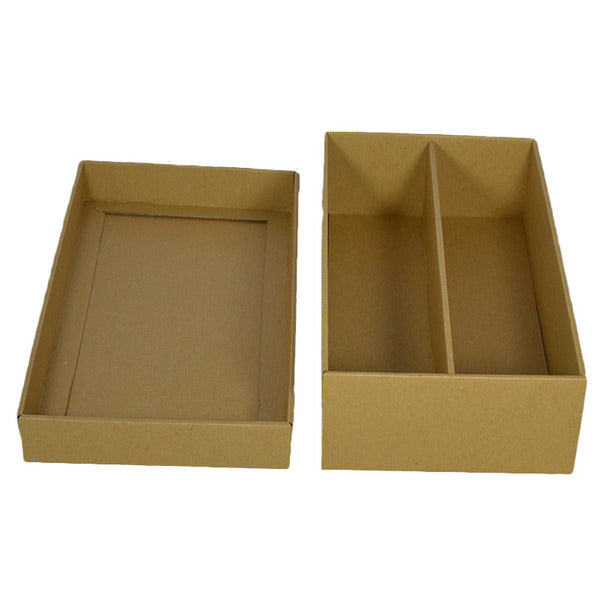 Two Piece Double Wine Gift Box with divider (Base & Lid)