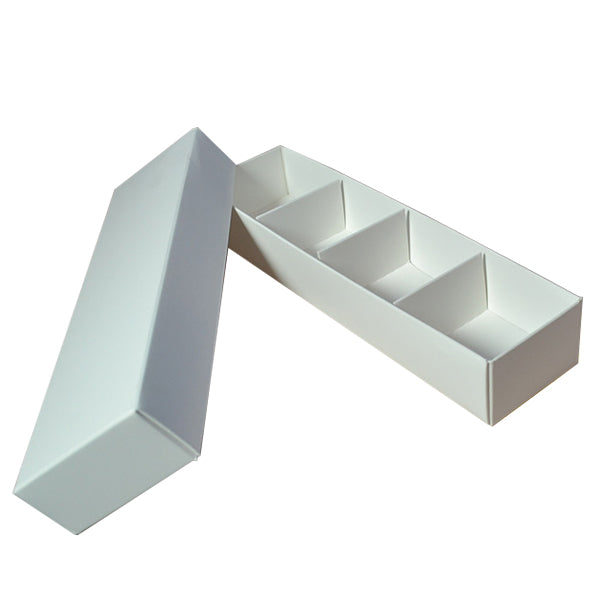 Long 4 Macaroon & Choc Box - Paperboard (285gsm) (Base, Insert & Lid)