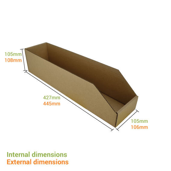 Pick Bin Box & Part Box 17974 (One Piece Self Locking Cardboard Storage Box)