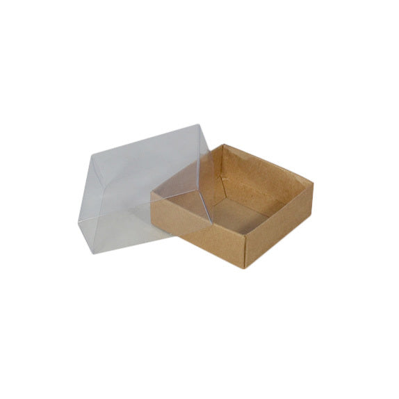 Square 82mm Gift Box with Clear Lid - Paperboard (285gsm)