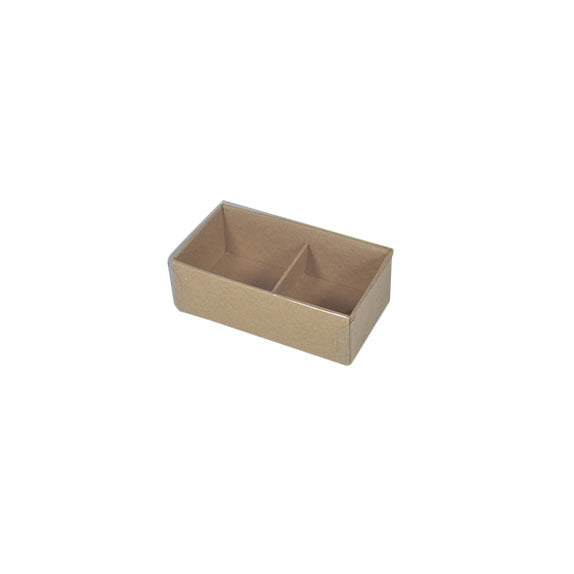 2 Pack Chocolate Box with Clear Lid - Paperboard (285gsm) (Base, Insert & Clear Lid)