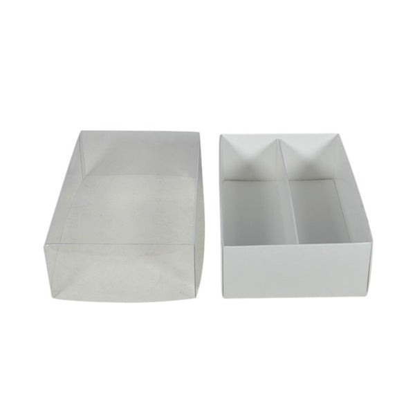 12 Macaron Box with Clear Lid - Paperboard (285gsm) (Base, Insert & Clear Lid)
