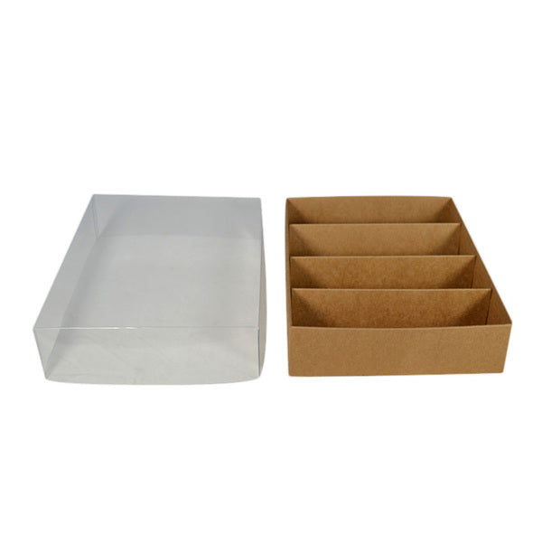 24 Macaron Box with Clear Lid - Paperboard (285gsm) (Base, Insert & Clear Lid)